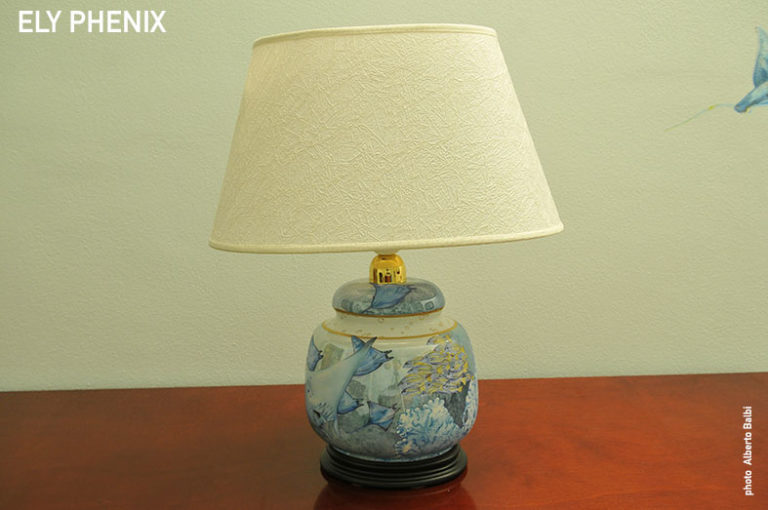Table lamp designed for Guest room "Micoperi". (Shipowner Mr.Silvio Bartolotti)